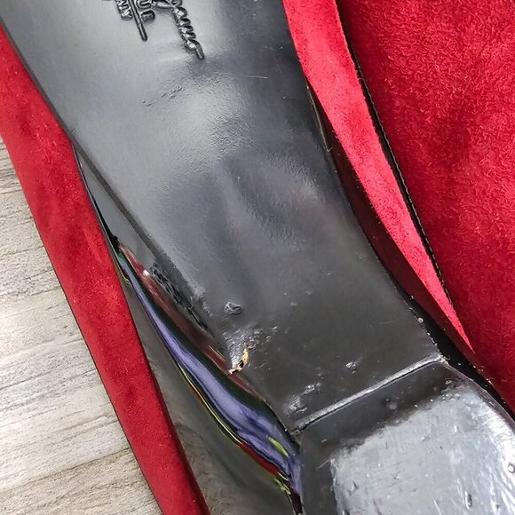 Salvatore Ferragamo Made in Italy Red Suede Bow Slip On Mules - Picture 13 of 14